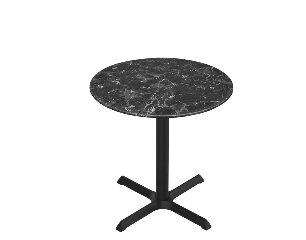 30" Tall OD211 Indoor/Outdoor All-Season Table with 32" Diameter Black Marble Top OD211-3030BWODS32RBM