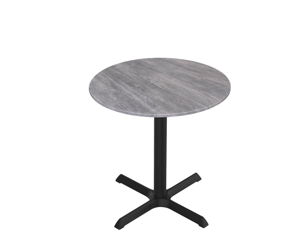 30" Tall OD211 Indoor/Outdoor All-Season Table with 32" Diameter Greystone Top OD211-3030BWODS32RGryStn