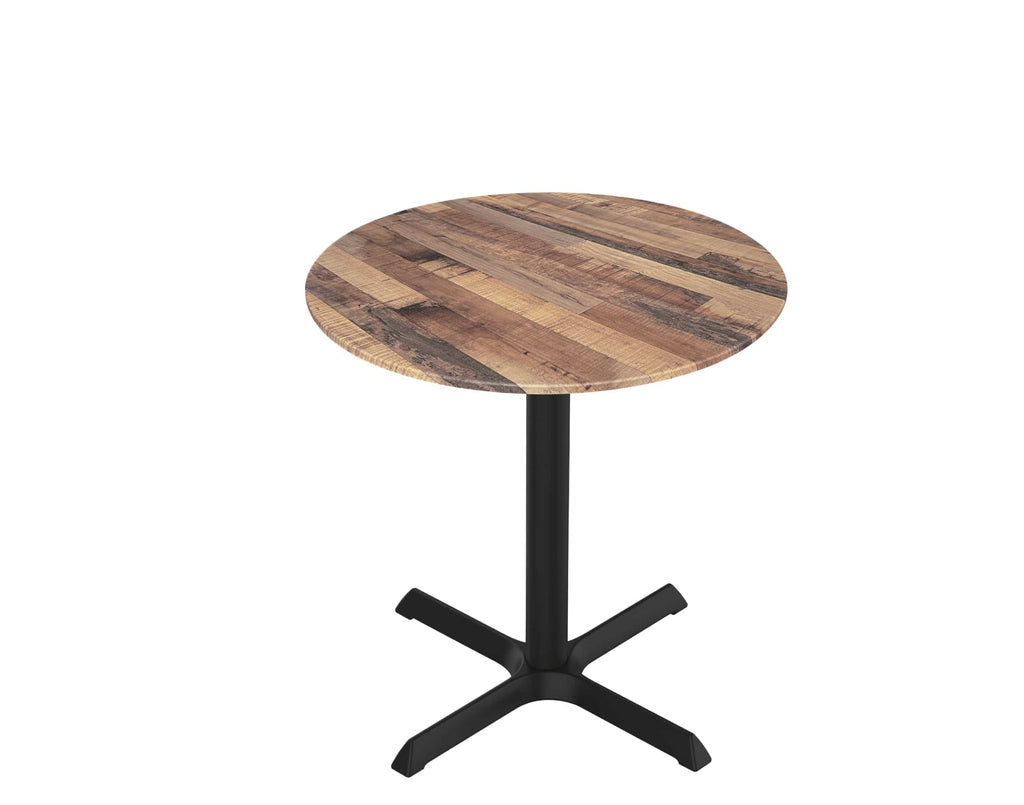 30" Tall OD211 Indoor/Outdoor All-Season Table with 32" Diameter Rustic Top OD211-3030BWODS32RRustic
