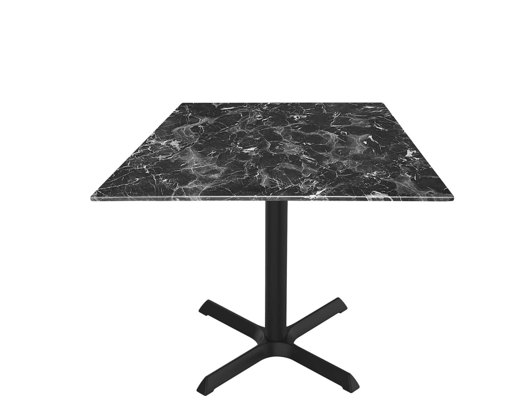 30" Tall OD211 Indoor/Outdoor All-Season Table with 32" x 32" Square Black Marble Top OD211-3030BWODS32SQBM