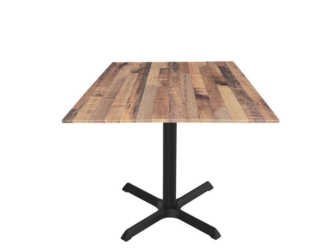 30" Tall OD211 Indoor/Outdoor All-Season Table with 32" x 32" Square Rustic Top OD211-3030BWODS32SQRustic
