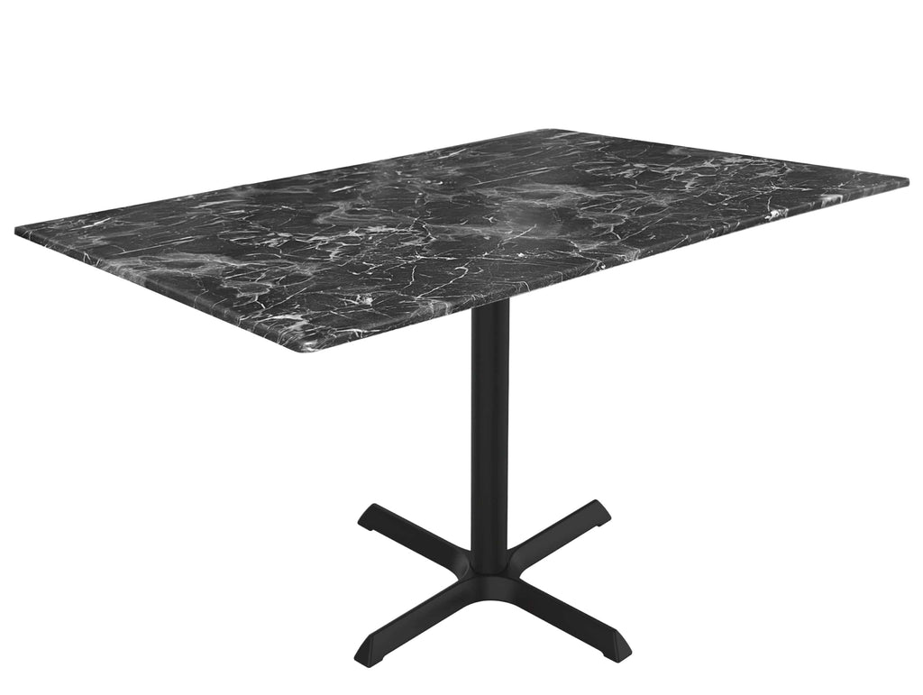 30" Tall OD211 Indoor/Outdoor All-Season Table with 32" x 48" Black Marble Top OD211-3030BWODS3248BM