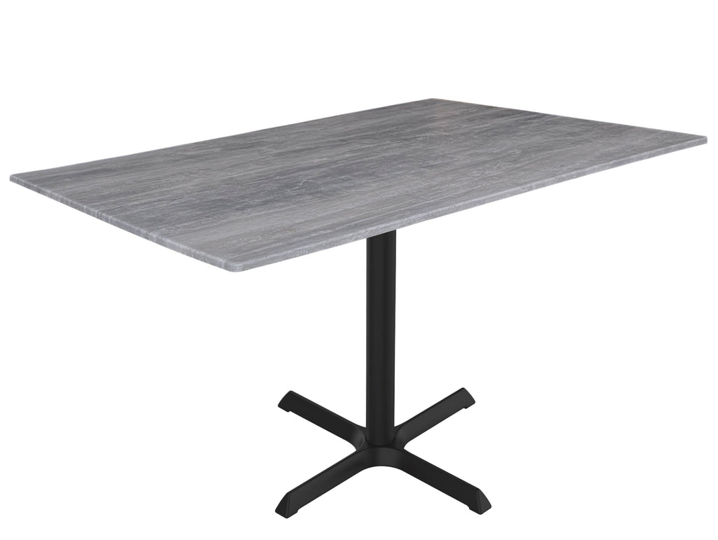 30" Tall OD211 Indoor/Outdoor All-Season Table with 32" x 48" Greystone Top OD211-3030BWODS3248GryStn