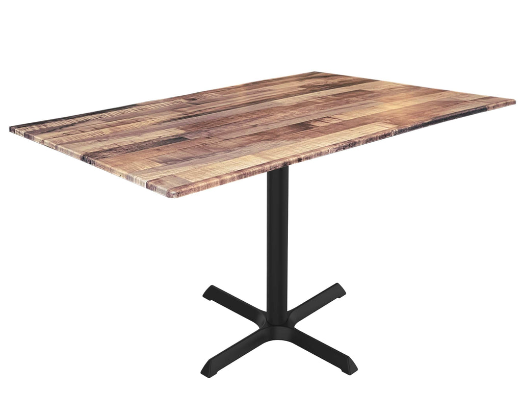 30" Tall OD211 Indoor/Outdoor All-Season Table with 32" x 48" Rustic Top OD211-3030BWODS3248Rustic