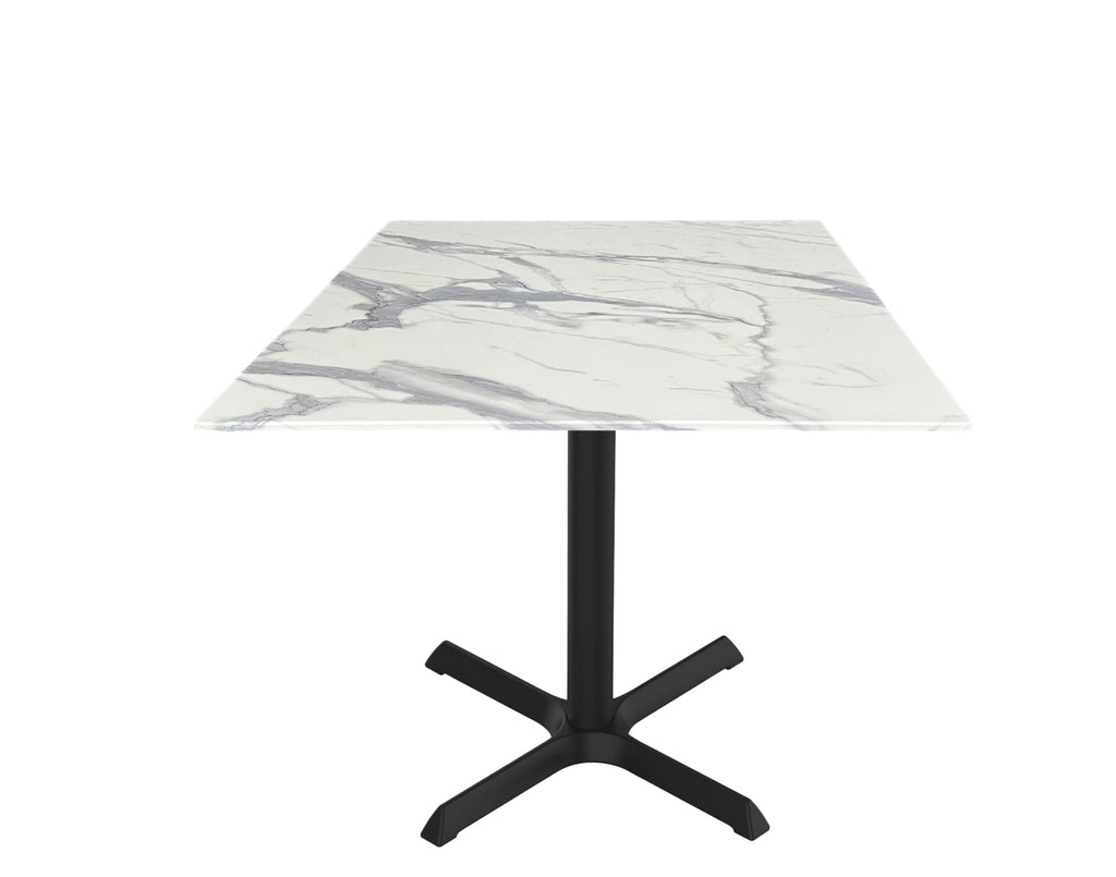 30" Tall OD211 Indoor/Outdoor All-Season Table with 36" x 36" Square White Marble Top OD211-3030BWODS36SQWM