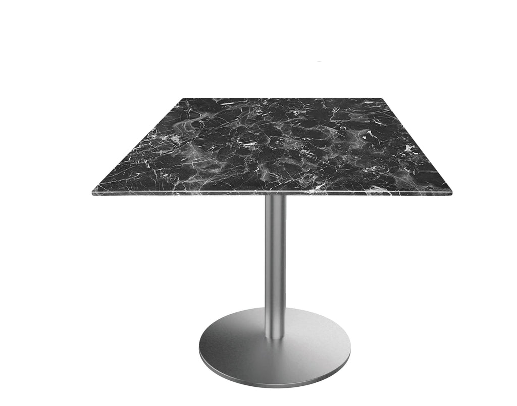 30" Tall OD214 Indoor/Outdoor All-Season Table with 36" x 36" Square Black Marble Top OD214-2230SSODS36SQBM