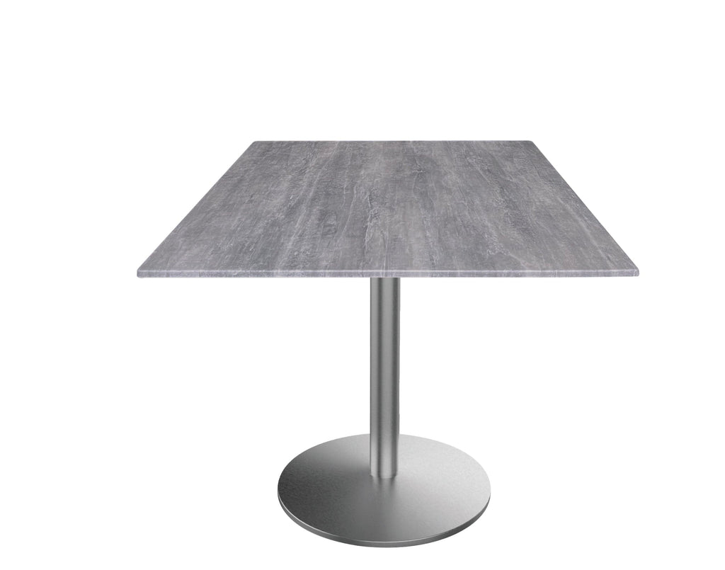 30" Tall OD214 Indoor/Outdoor All-Season Table with 36" x 36" Square Greystone Top OD214-2230SSODS36SQGryStn