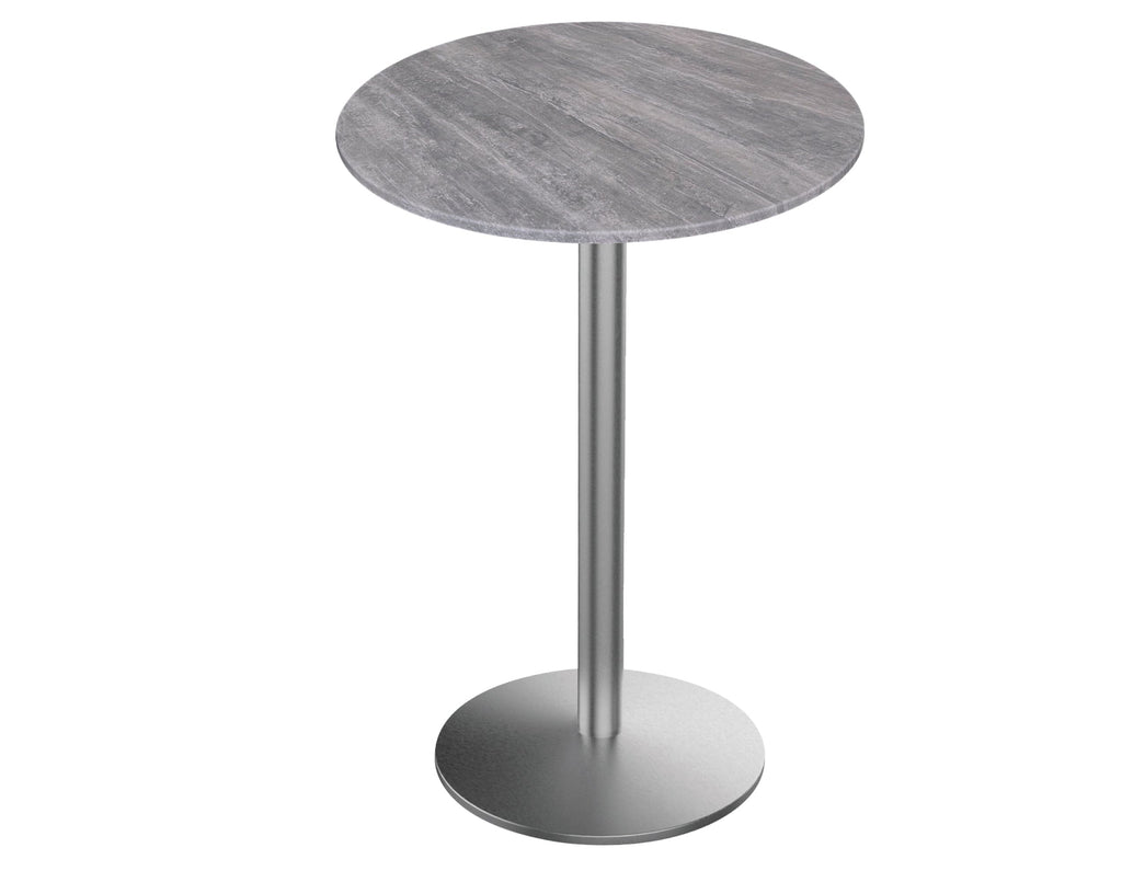 36" Tall OD214 Indoor/Outdoor All-Season Table with 32" Diameter Greystone Top OD214-2236SSODS32RGryStn