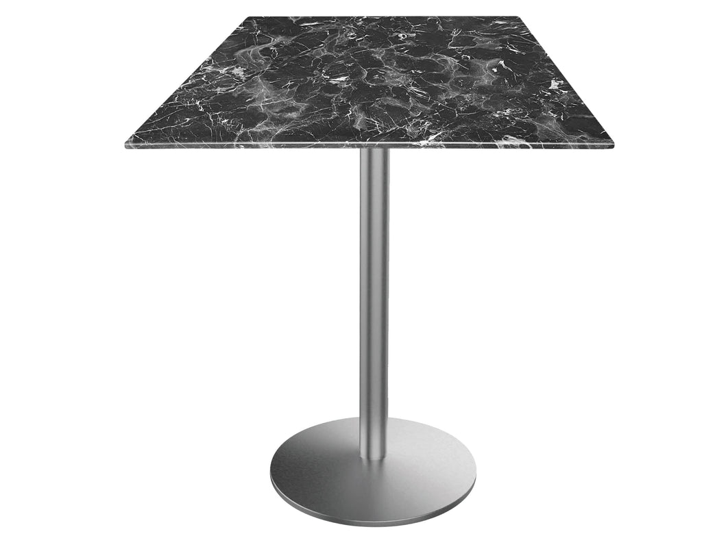 36" Tall OD214 Indoor/Outdoor All-Season Table with 32" x 32" Square Black Marble Top OD214-2236SSODS32SQBM