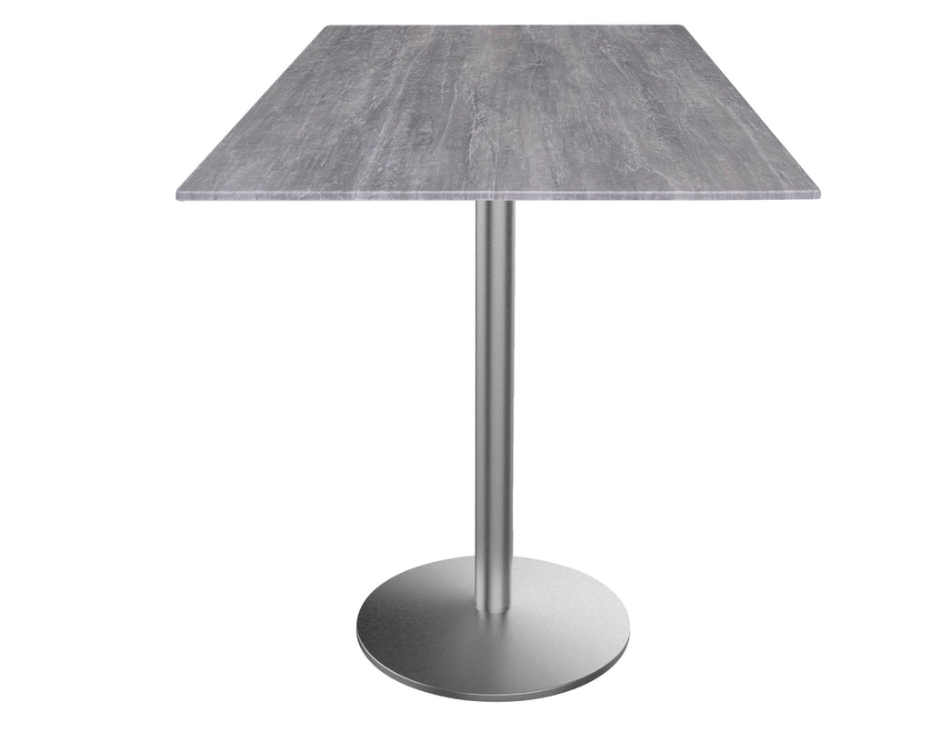 36" Tall OD214 Indoor/Outdoor All-Season Table with 32" x 32" Square Greystone Top OD214-2236SSODS32SQGryStn