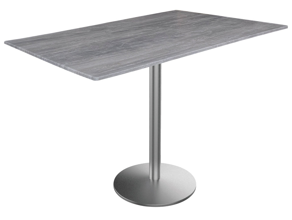 36" Tall OD214 Indoor/Outdoor All-Season Table with 32" x 48" Greystone Top OD214-2236SSODS3248GryStn