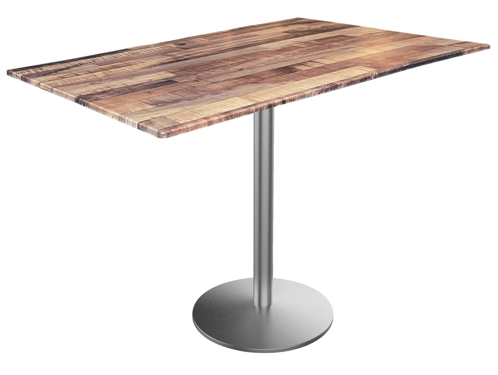 36" Tall OD214 Indoor/Outdoor All-Season Table with 32" x 48" Rustic Top OD214-2236SSODS3248Rustic