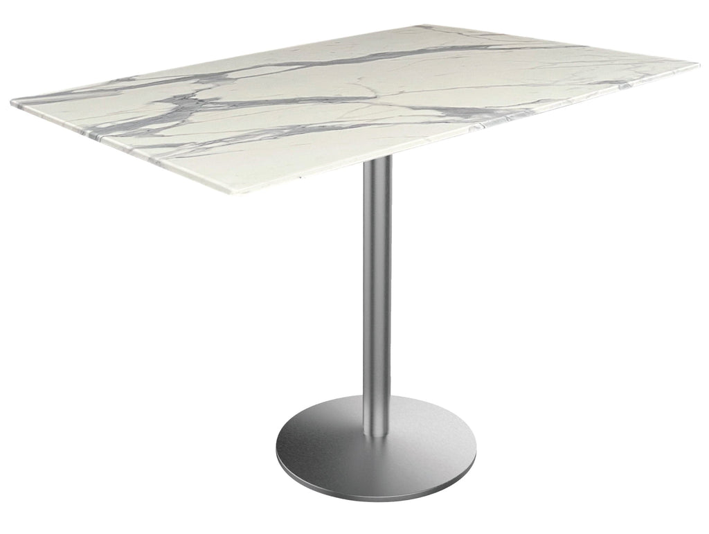 36" Tall OD214 Indoor/Outdoor All-Season Table with 32" x 48" White Marble Top OD214-2236SSODS3248WM