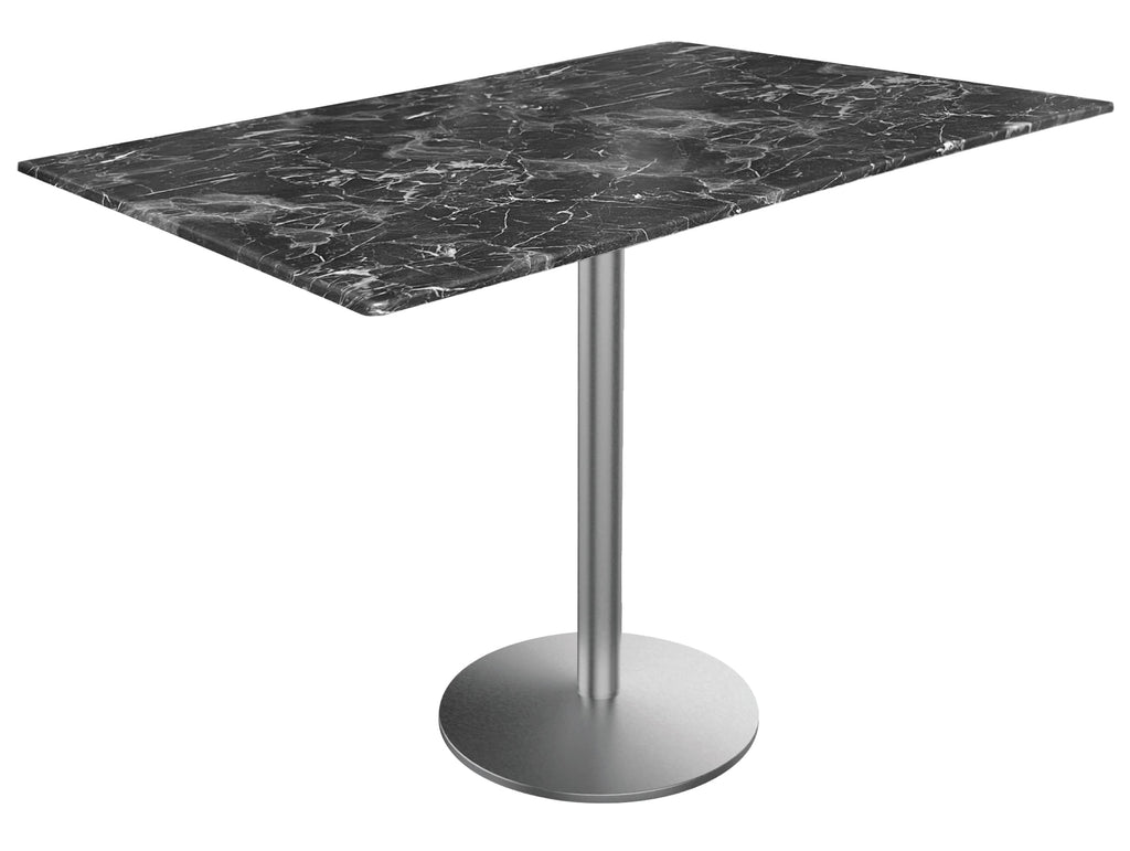42" Tall OD214 Indoor/Outdoor All-Season Table with 32" x 48" Black Marble Top OD214-2242SSODS3248BM
