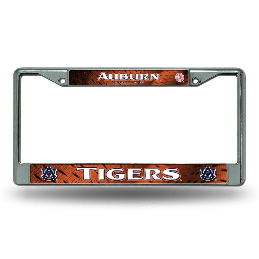 License Frame Chrome Auburn Tigers License Plate Frame Chrome Printed Insert 611407026229