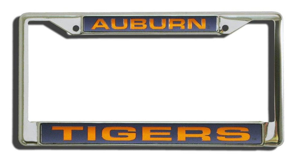License Frame Chrome Auburn Tigers License Plate Frame Laser Cut Chrome 094746403645
