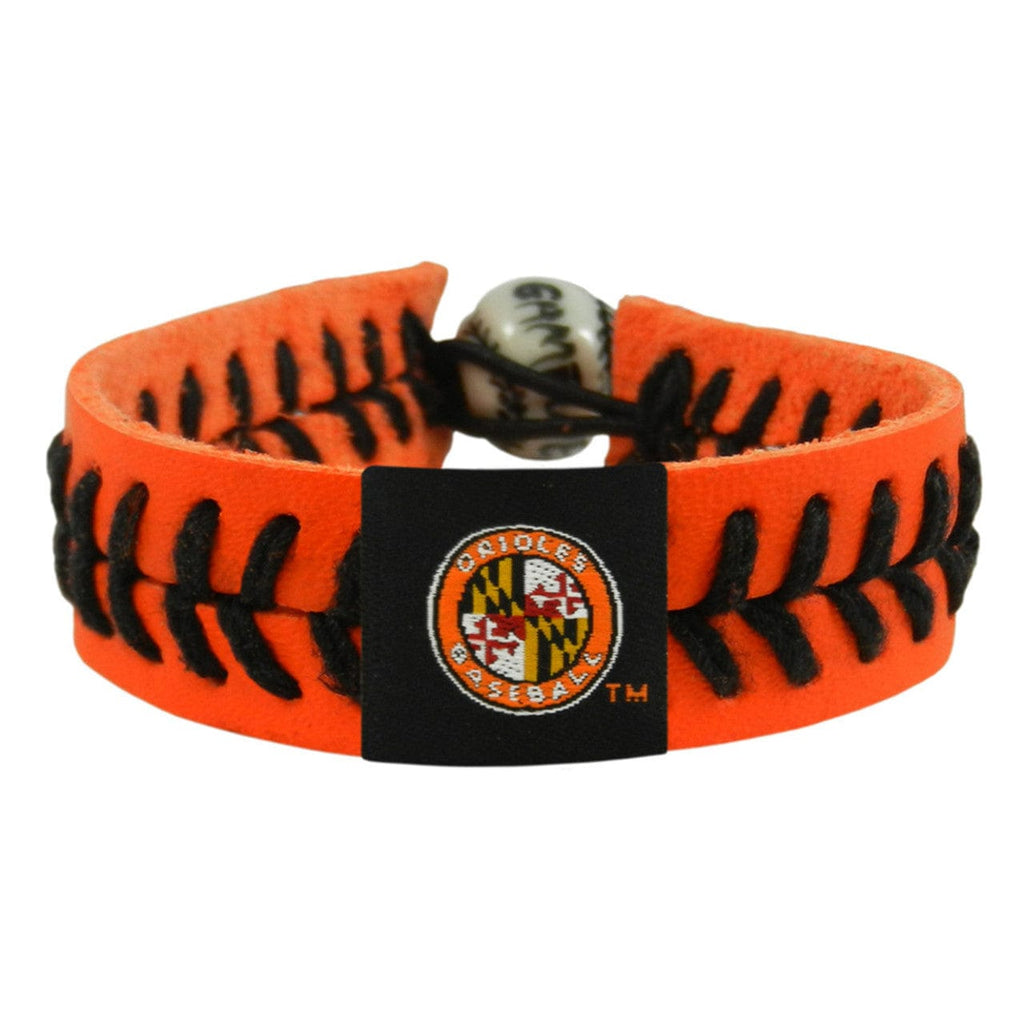 Baltimore Orioles Baltimore Orioles Bracelet Team Color Baseball Jersey Sleeve Logo Orange Leather Black Thread CO 844214043909