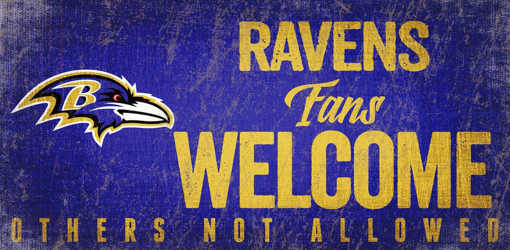 Sign 12x6 Fans Welcome Baltimore Ravens Wood Sign Fans Welcome 12x6 878460152535