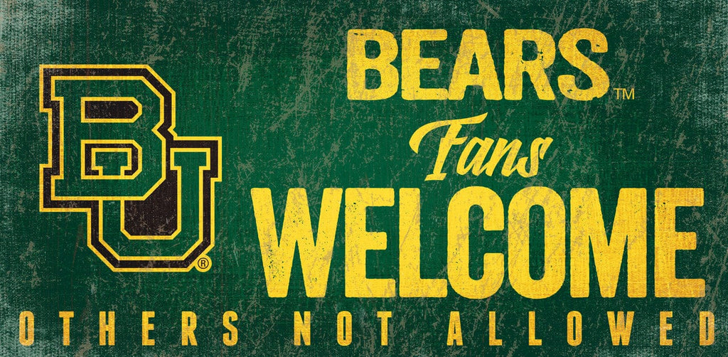 Sign 12x6 Fans Welcome Baylor Bears Wood Sign Fans Welcome 12x6 - Special Order 878460145339