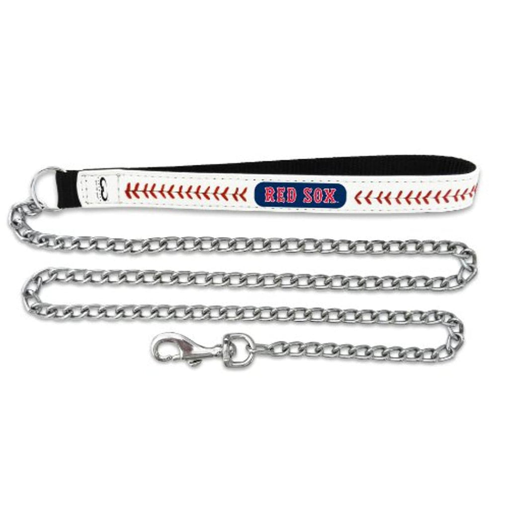 Boston Red Sox Boston Red Sox Pet Leash Leather Chain Baseball Size Medium CO 844214055766
