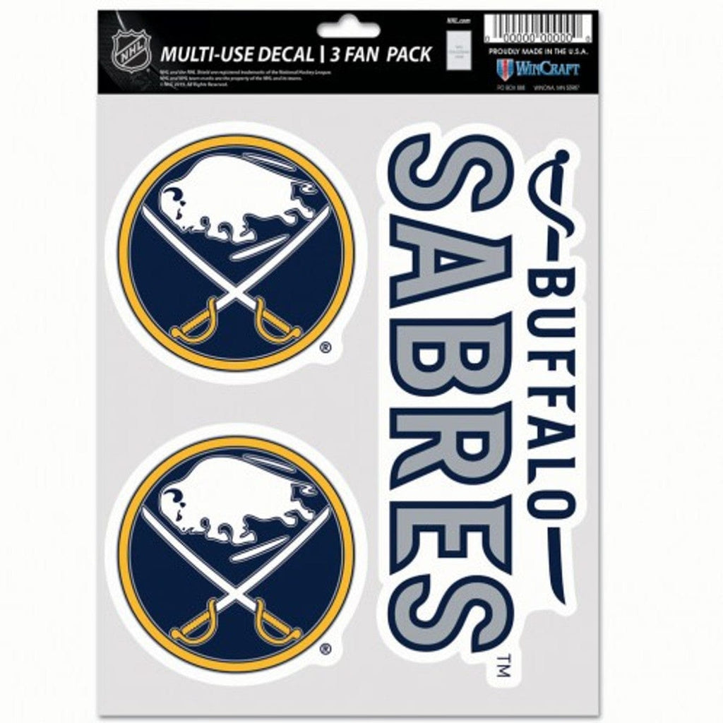 Fan Pack Decals Buffalo Sabres Decal Multi Use Fan 3 Pack 194166074088