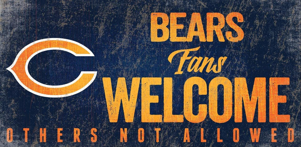 Sign 12x6 Fans Welcome Chicago Bears Wood Sign Fans Welcome 12x6 878460152566