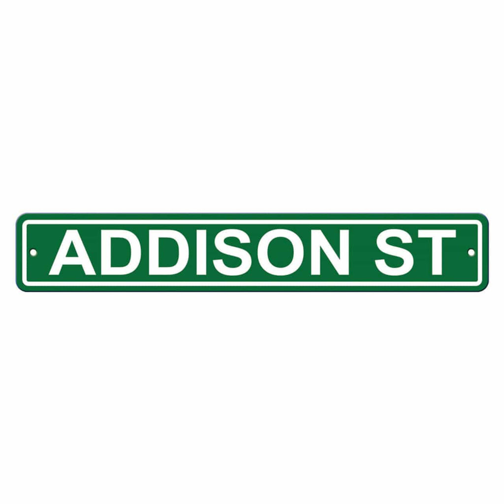 Chicago Cubs Chicago Cubs Sign 4x24 Plastic Street Style Addison Street CO 023245300933