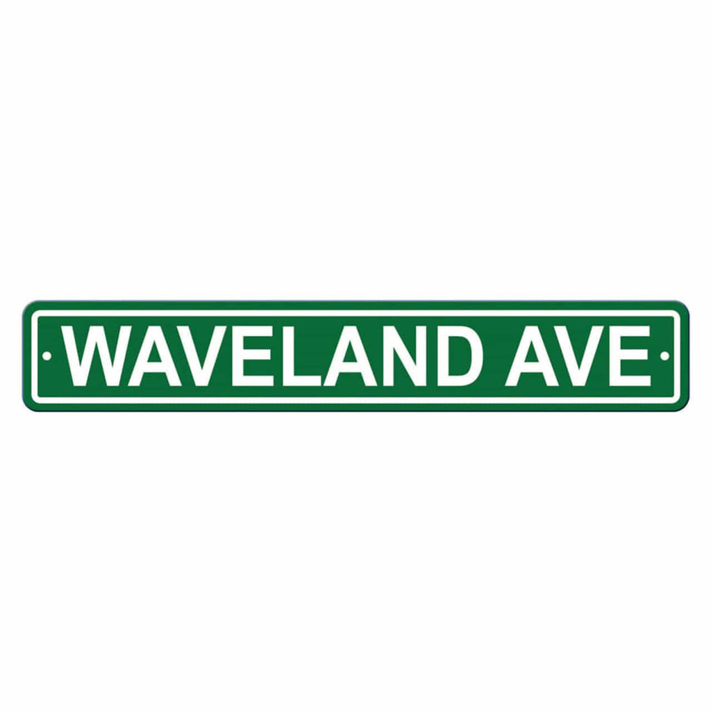 Chicago Cubs Chicago Cubs Sign 4x24 Plastic Street Style Waveland Avenue CO 023245300926