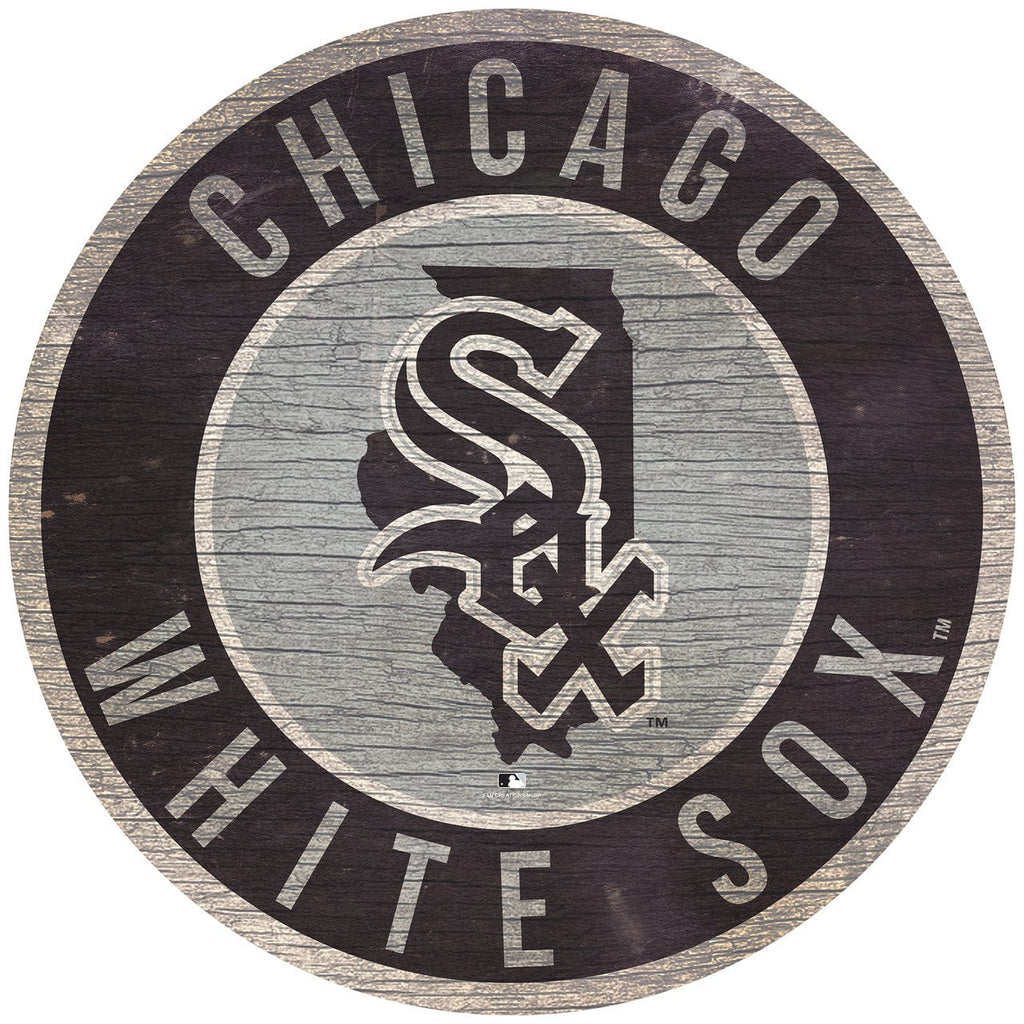 Chicago White Sox Chicago White Sox Sign Wood 12 Inch Round State Design Special Order 878460205439