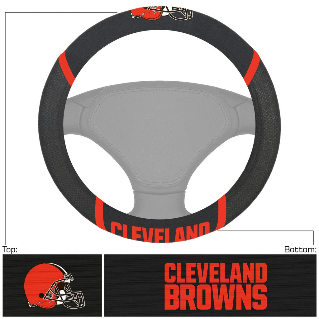 Steering Wheel Covers Mesh Cleveland Browns Steering Wheel Cover Mesh/Stitched 842989085674