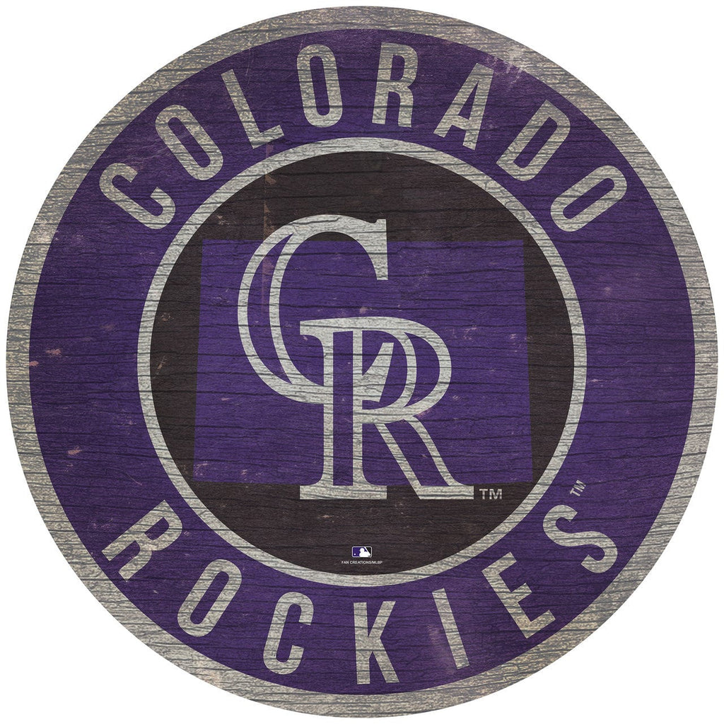 Colorado Rockies Colorado Rockies Sign Wood 12 Inch Round State Design Special Order 878460205460