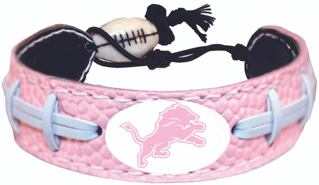 Jewelry Bracelet Pink Detroit Lions Pink NFL Football Bracelet - 844214021853