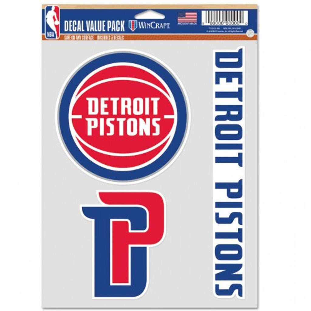 Fan Pack Decals Detroit Pistons Decal Multi Use Fan 3 Pack Special Order 194166068605