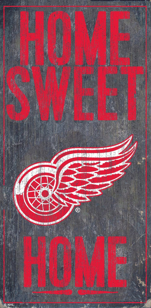 Detroit Red Wings Detroit Red Wings Sign Wood 6x12 Home Sweet Home Design 878460365133