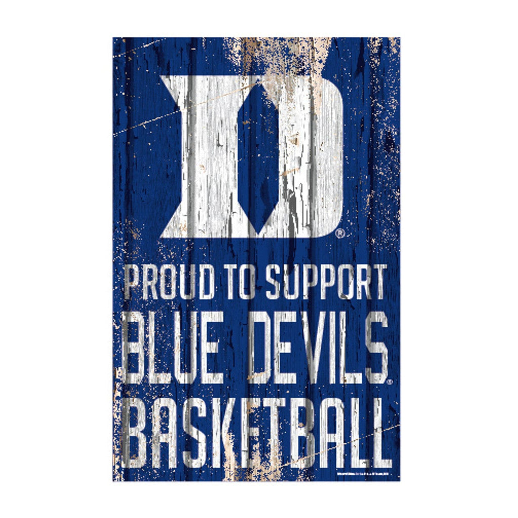 Sign 11x17 Proud To Support Duke Blue Devils Sign 11x17 Wood Proud to Support Design 032085796127