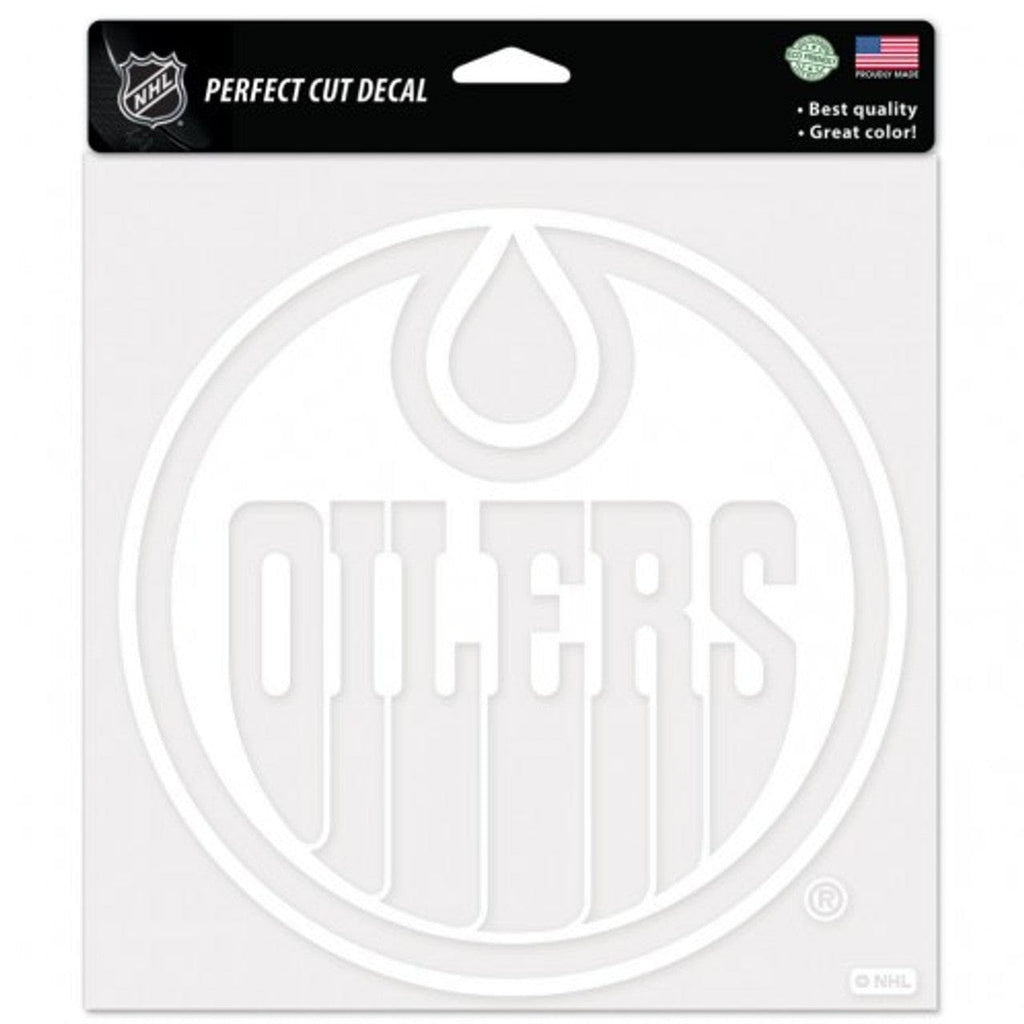 Decal 8x8 Perfect Cut White Edmonton Oilers Decal 8x8 Perfect Cut White 032085296351