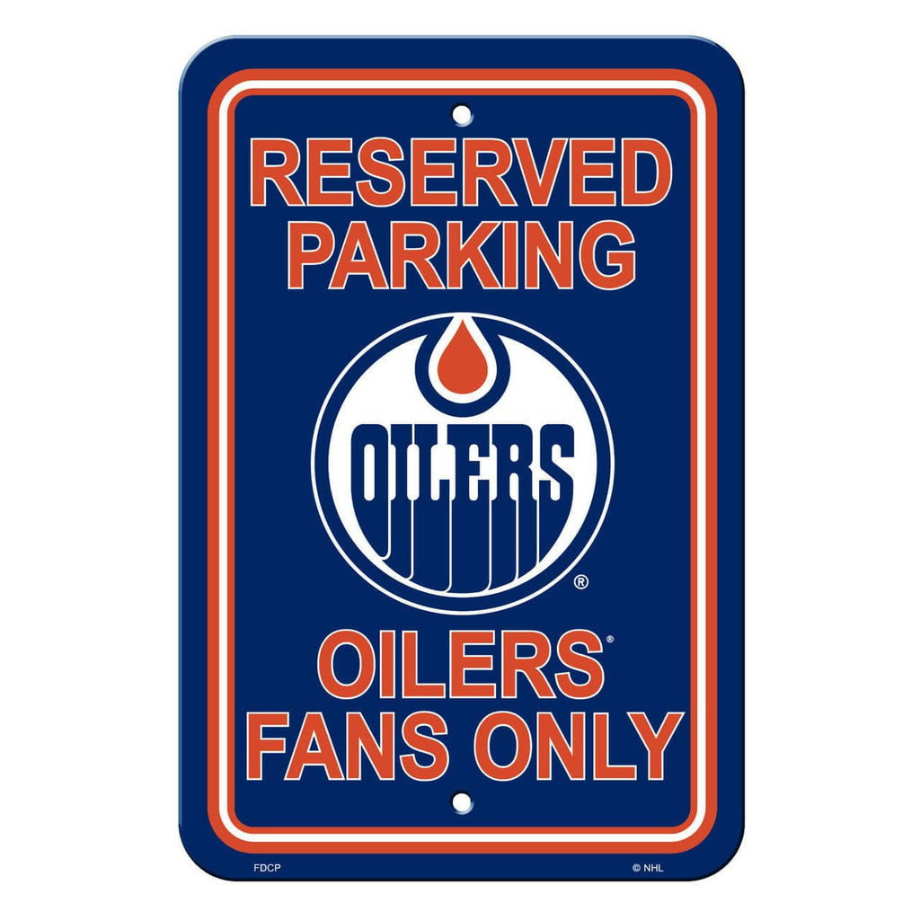 Edmonton Oilers Edmonton Oilers Sign 12x18 Plastic Reserved Parking Style CO 023245802239