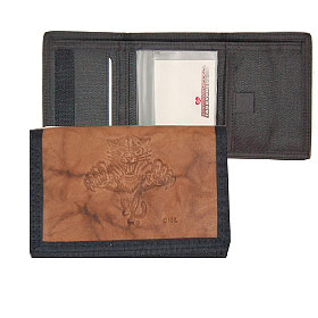 Wallet Leather Trifold Florida Panthers Leather/Nylon Embossed Tri-Fold Wallet 024994962076