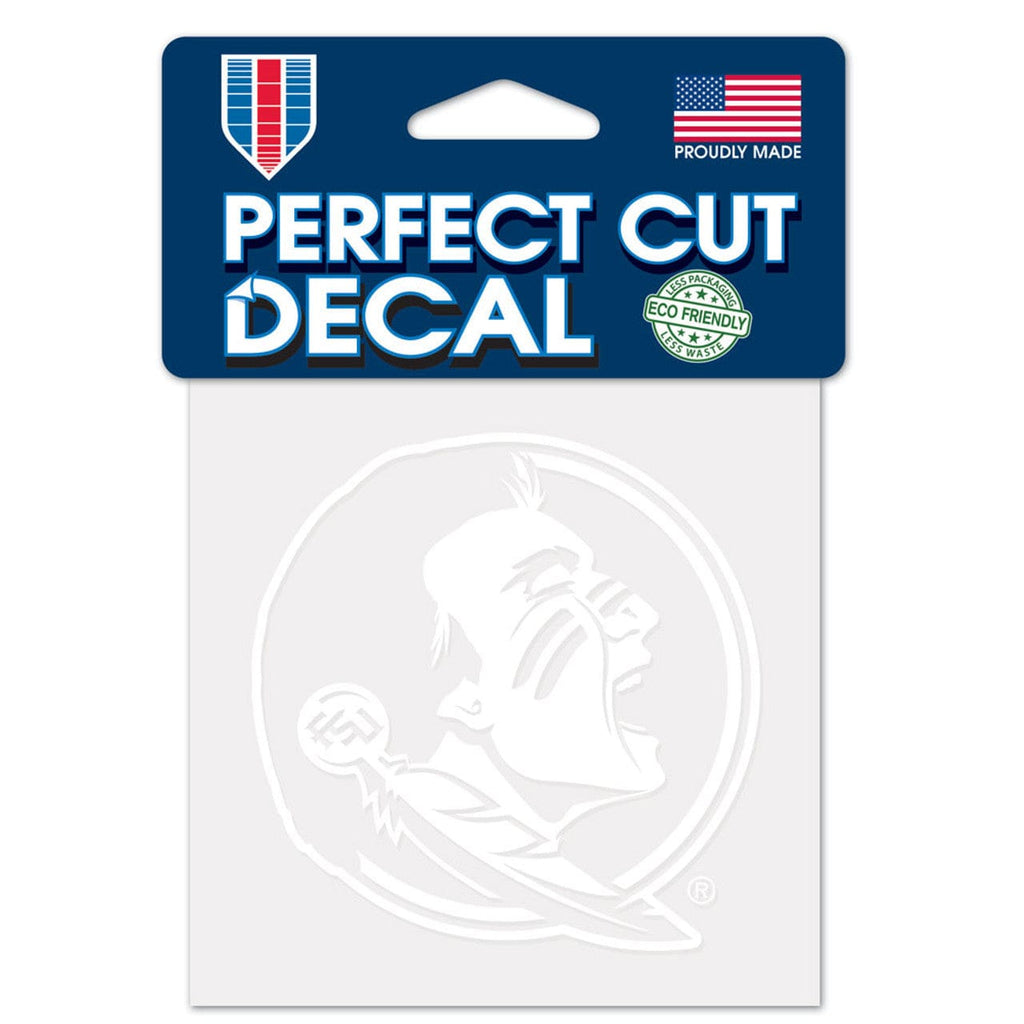 Decal 4x4 Perfect Cut White Florida State Seminoles Decal 4x4 Perfect Cut White 032085940070