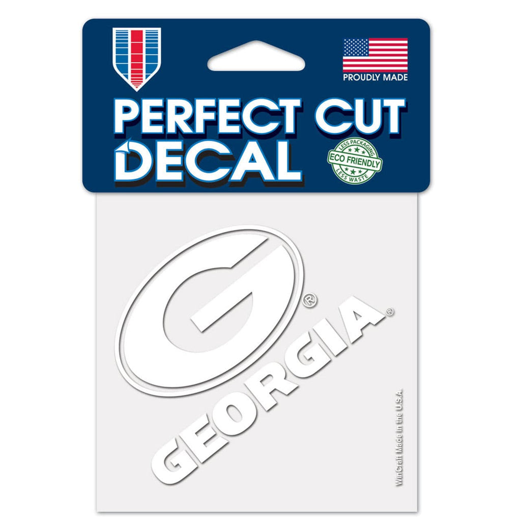 Decal 4x4 Perfect Cut White Georgia Bulldogs Decal 4x4 Perfect Cut White 032085195692