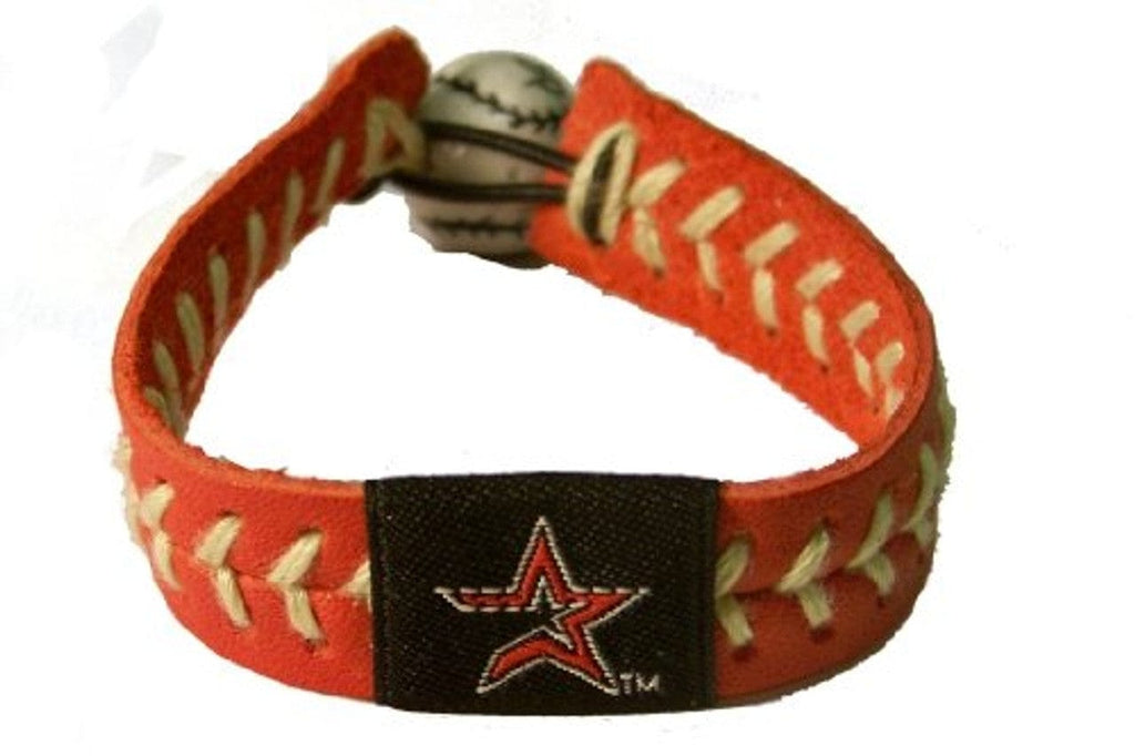 Houston Astros Houston Astros Bracelet Team Color Baseball Red Leather Sand Thread CO 844214018792