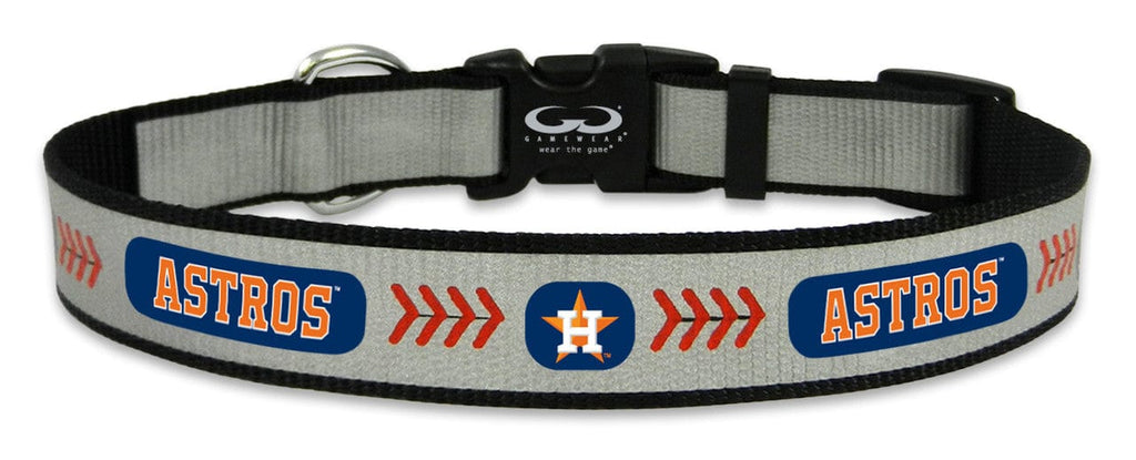 Pet Collar Medium Houston Astros Reflective Medium Baseball Collar 844214059191