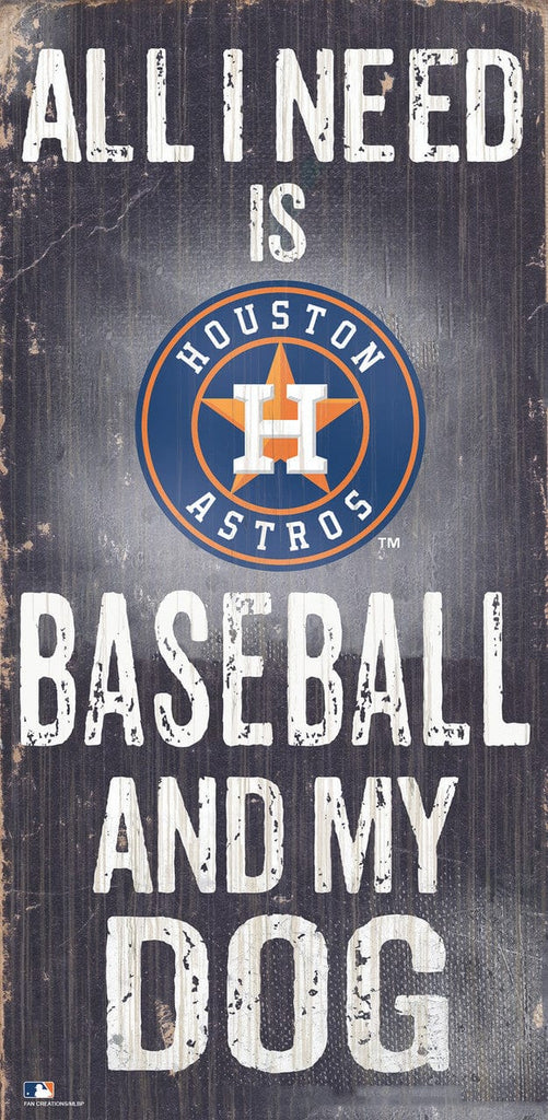Houston Astros Houston Astros Sign Wood 6x12 Baseball and Dog Design 878460241864