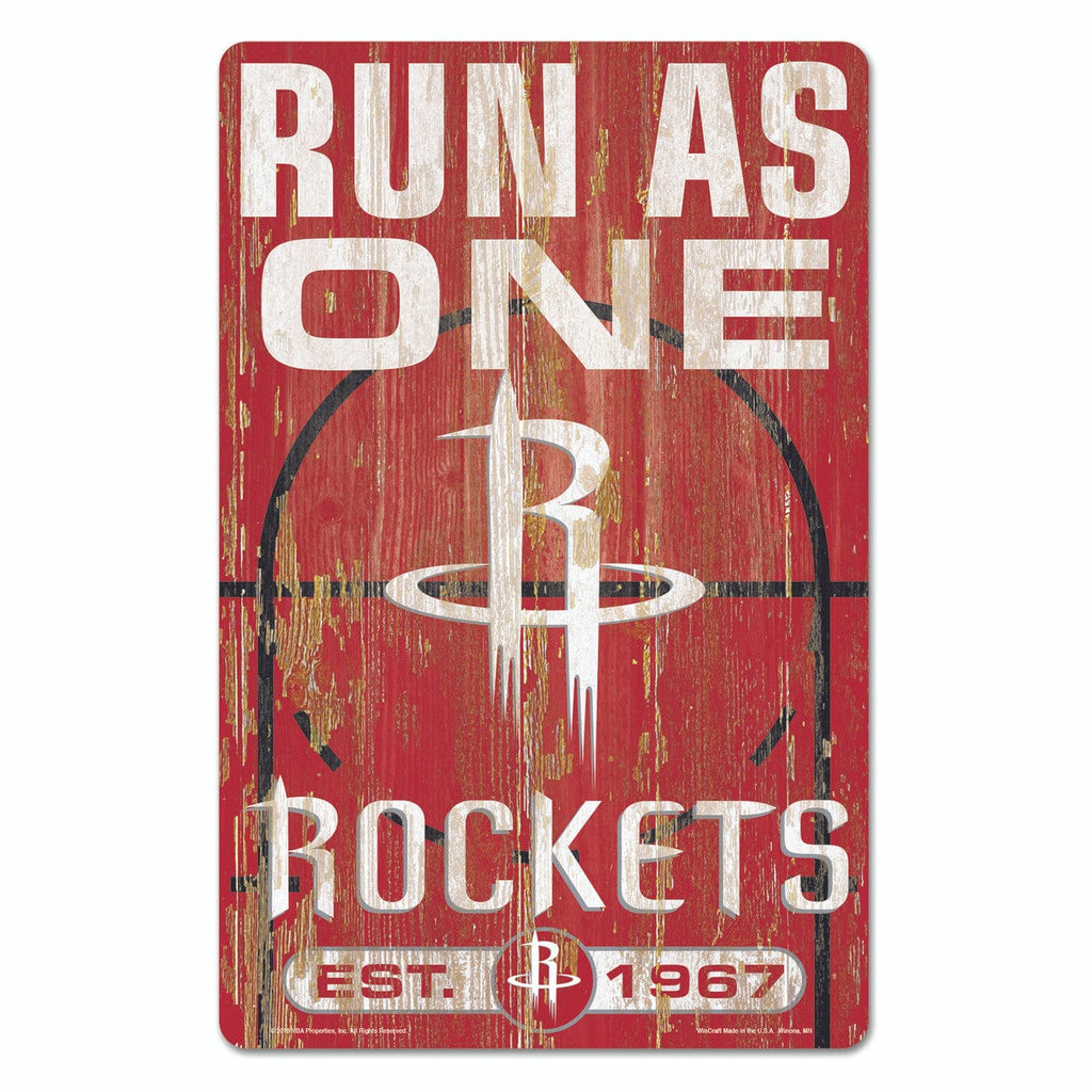 Sign 11x17 Slogan Houston Rockets Sign 11x17 Wood Slogan Design 032085725141