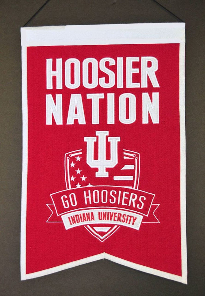 Banner 14x22 Wool Nations Indiana Hoosiers Banner 14x22 Wool Nations 674088300194