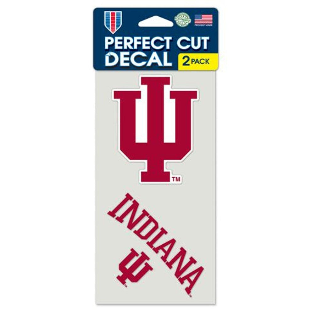Decal 4x4 Perfect Cut Set of 2 Indiana Hoosiers Set of 2 Die Cut Decals 032085408952