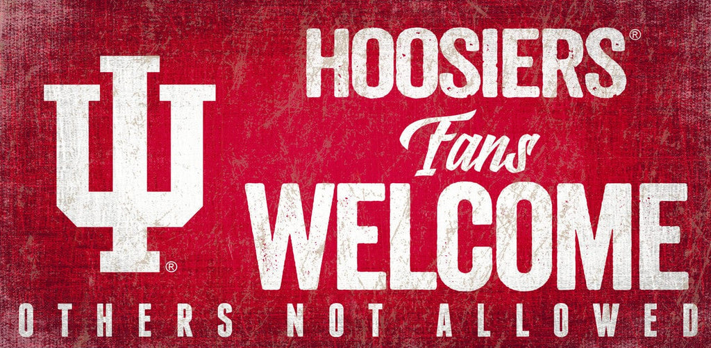 Sign 12x6 Fans Welcome Indiana Hoosiers Wood Sign Fans Welcome 12x6 - Special Order 878460145445
