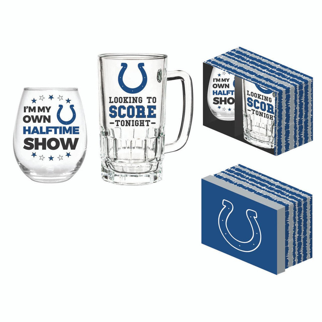 Boxed Stemless Wine & Tankard Indianapolis Colts Drink Set Boxed 17oz Stemless Wine and 16oz Tankard 801946552246