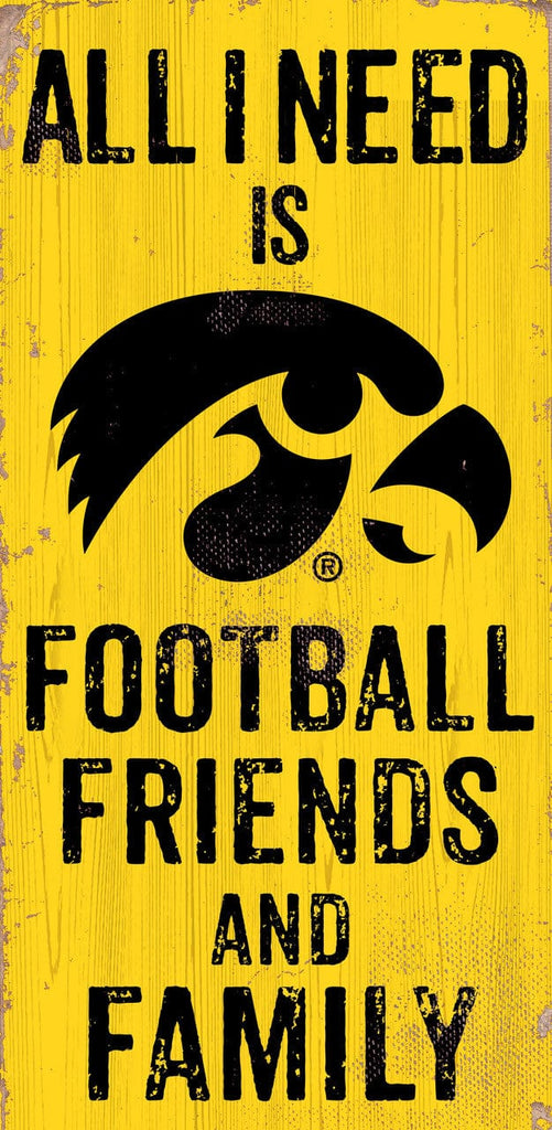 Sign 6x12 Friends and Family Iowa Hawkeyes Sign Wood 6x12 Football Friends and Family Design Color - Special Order 878460174308