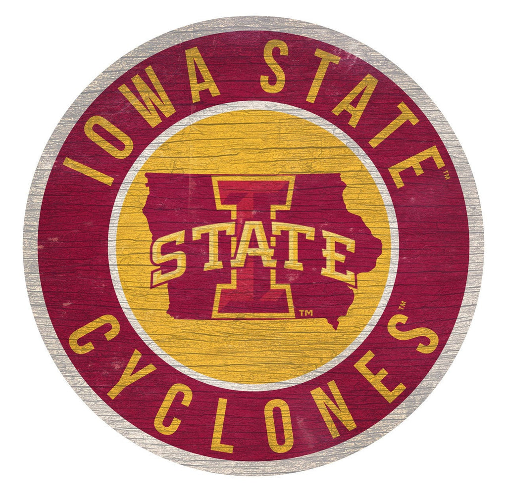 Sign 12 Round State Design Iowa State Cyclones Sign Wood 12 Inch Round State Design 878460201622